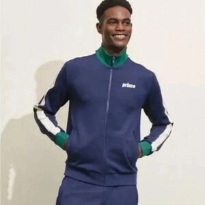 NWT Prince Men’s Pickleball Front Full Zip Warm-up Jacket Size XXL Navy White
